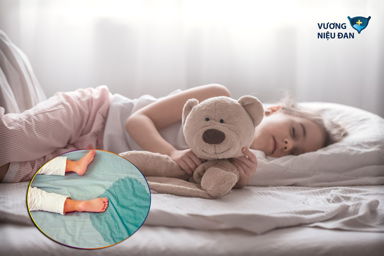 Khi bị mắc chứng ngưng thở lúc ngủ, trẻ có thể bị tiểu dầm